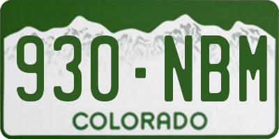 CO license plate 930NBM