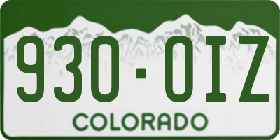 CO license plate 930OIZ