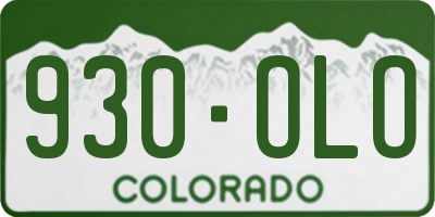 CO license plate 930OLO
