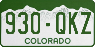 CO license plate 930QKZ