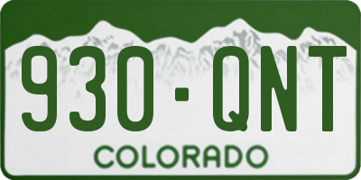 CO license plate 930QNT