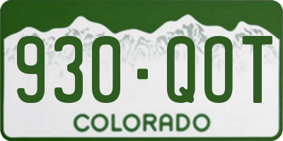 CO license plate 930QOT