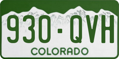CO license plate 930QVH