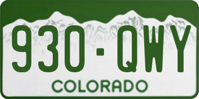 CO license plate 930QWY