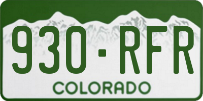 CO license plate 930RFR