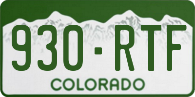 CO license plate 930RTF