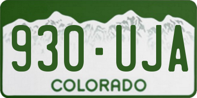 CO license plate 930UJA