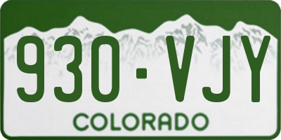 CO license plate 930VJY