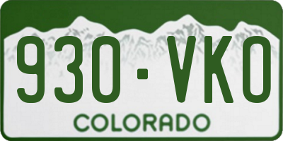 CO license plate 930VKO