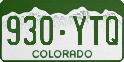 CO license plate 930YTQ