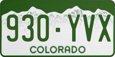 CO license plate 930YVX