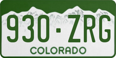 CO license plate 930ZRG