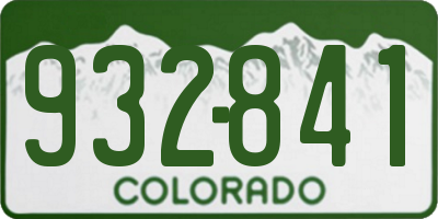 CO license plate 932841