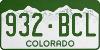 CO license plate 932BCL