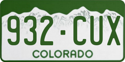 CO license plate 932CUX