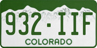 CO license plate 932IIF