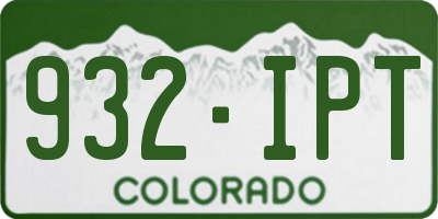 CO license plate 932IPT