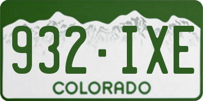 CO license plate 932IXE