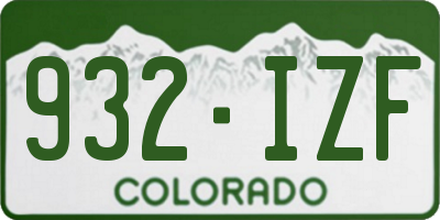 CO license plate 932IZF