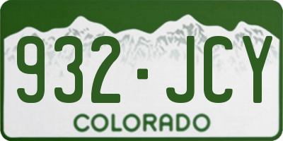 CO license plate 932JCY