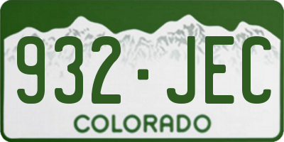 CO license plate 932JEC