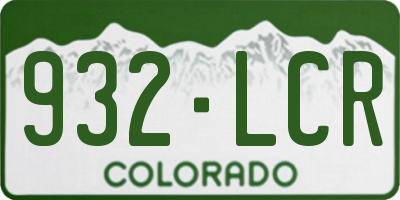 CO license plate 932LCR