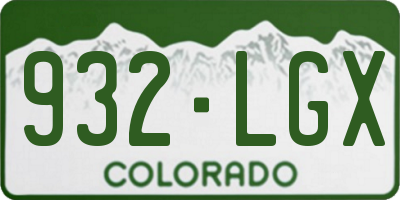 CO license plate 932LGX