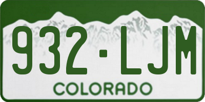CO license plate 932LJM