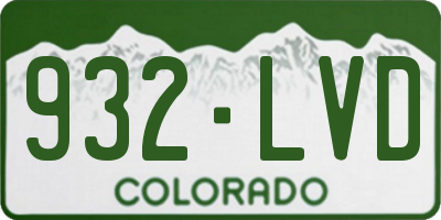 CO license plate 932LVD