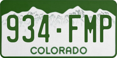 CO license plate 934FMP