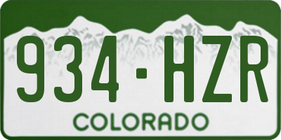 CO license plate 934HZR