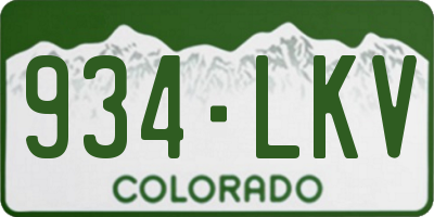 CO license plate 934LKV