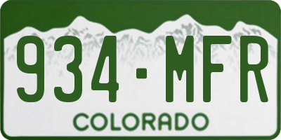 CO license plate 934MFR