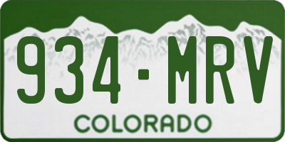 CO license plate 934MRV