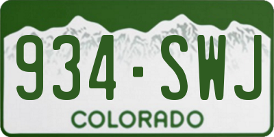CO license plate 934SWJ