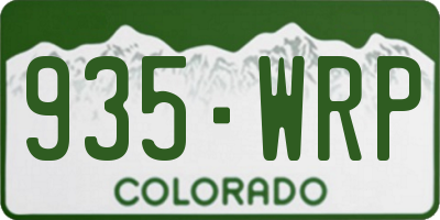 CO license plate 935WRP