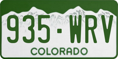 CO license plate 935WRV