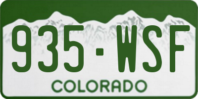 CO license plate 935WSF