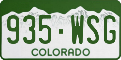 CO license plate 935WSG
