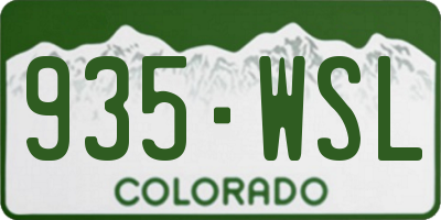 CO license plate 935WSL