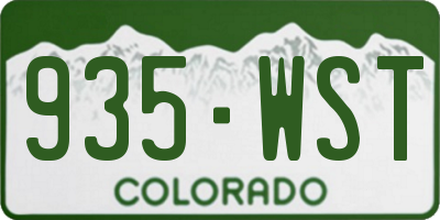 CO license plate 935WST