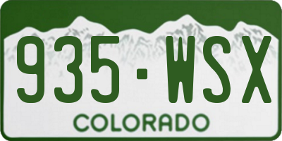 CO license plate 935WSX