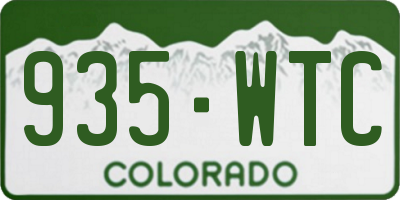 CO license plate 935WTC