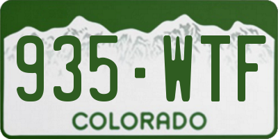 CO license plate 935WTF