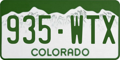 CO license plate 935WTX