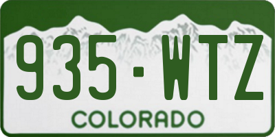 CO license plate 935WTZ