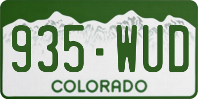 CO license plate 935WUD