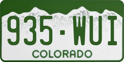 CO license plate 935WUI