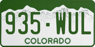 CO license plate 935WUL