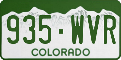 CO license plate 935WVR